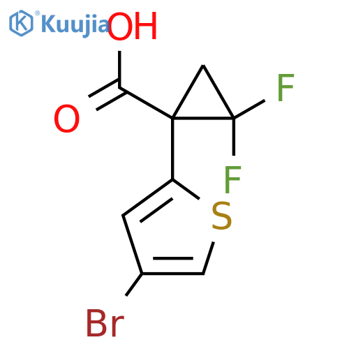 1-(4-bromothiophen-2-yl)-2,2-difluorocyclopropane-1-carboxylic acid structure