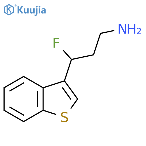 3-(1-Benzothiophen-3-yl)-3-fluoropropan-1-amine structure