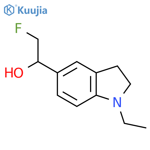 1-(1-ethyl-2,3-dihydro-1H-indol-5-yl)-2-fluoroethan-1-ol structure