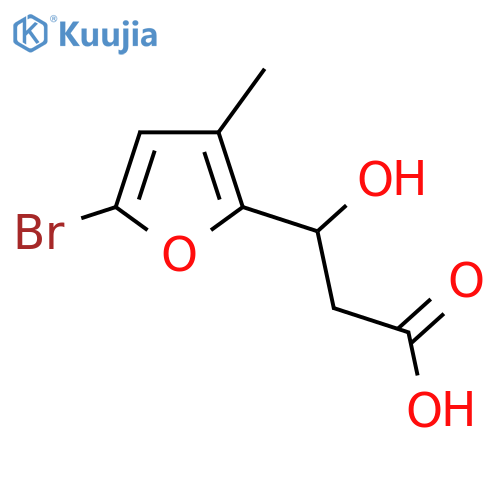 3-(5-bromo-3-methylfuran-2-yl)-3-hydroxypropanoic acid structure