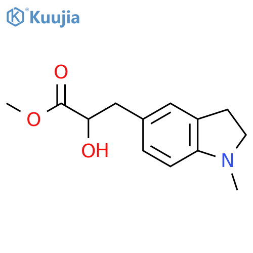 methyl 2-hydroxy-3-(1-methyl-2,3-dihydro-1H-indol-5-yl)propanoate structure
