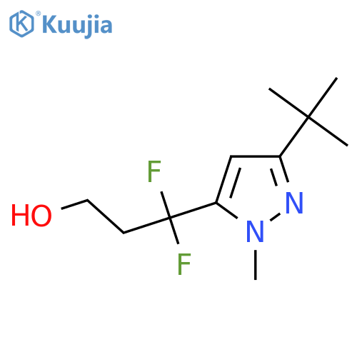 3-(3-tert-butyl-1-methyl-1H-pyrazol-5-yl)-3,3-difluoropropan-1-ol structure