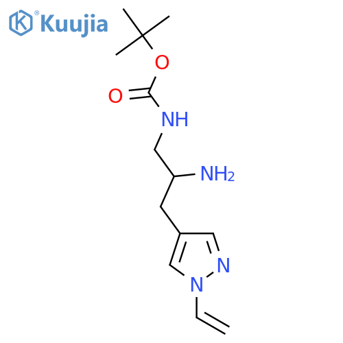 tert-butyl N-[2-amino-3-(1-ethenyl-1H-pyrazol-4-yl)propyl]carbamate structure