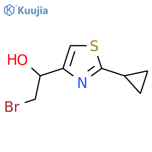 2-bromo-1-(2-cyclopropyl-1,3-thiazol-4-yl)ethan-1-ol structure