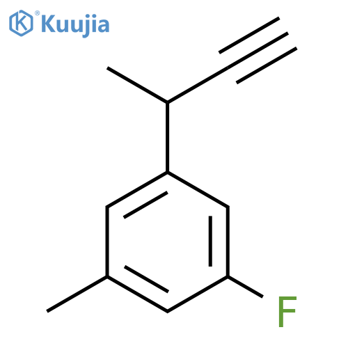 1-(but-3-yn-2-yl)-3-fluoro-5-methylbenzene structure