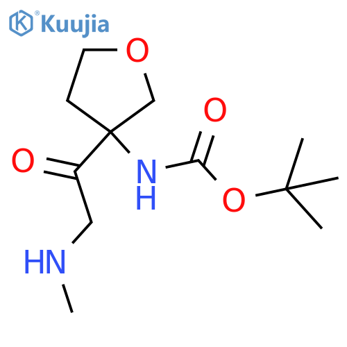 tert-butyl N-{3-2-(methylamino)acetyloxolan-3-yl}carbamate structure