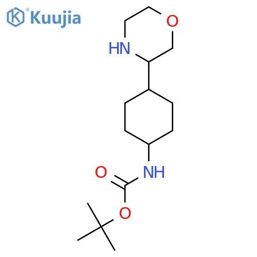 tert-butyl N-4-(morpholin-3-yl)cyclohexylcarbamate structure