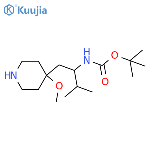 tert-butyl N-1-(4-methoxypiperidin-4-yl)-3-methylbutan-2-ylcarbamate structure