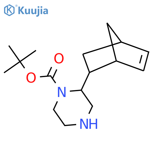 tert-butyl 2-{bicyclo2.2.1hept-5-en-2-yl}piperazine-1-carboxylate structure