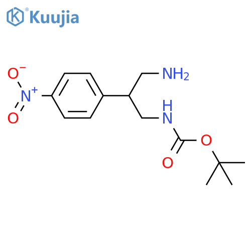 tert-butyl N-3-amino-2-(4-nitrophenyl)propylcarbamate structure