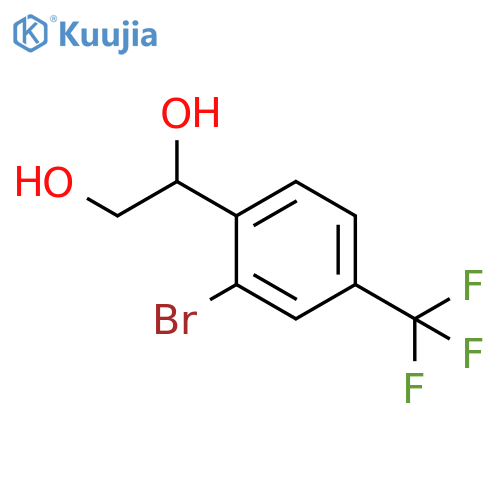 1-2-bromo-4-(trifluoromethyl)phenylethane-1,2-diol structure
