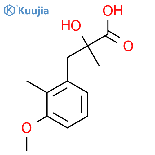 2-hydroxy-3-(3-methoxy-2-methylphenyl)-2-methylpropanoic acid structure