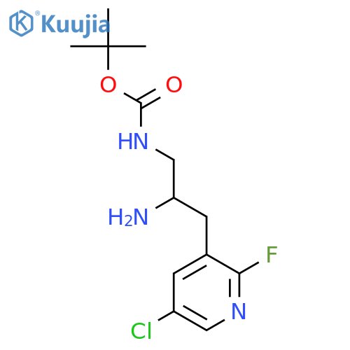 tert-butyl N-2-amino-3-(5-chloro-2-fluoropyridin-3-yl)propylcarbamate structure