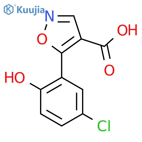 5-(5-chloro-2-hydroxyphenyl)-1,2-oxazole-4-carboxylic acid structure