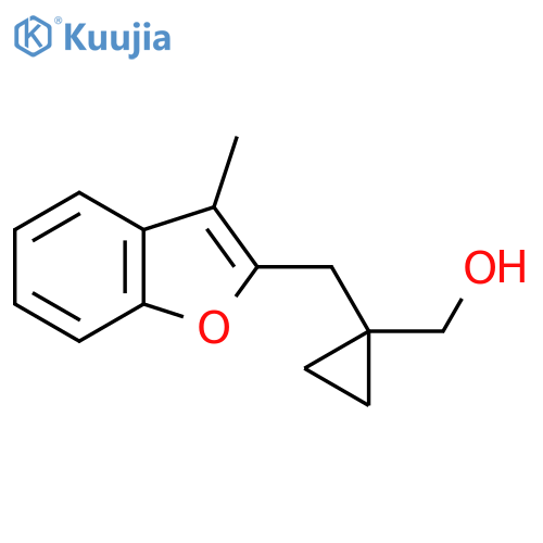 {1-(3-methyl-1-benzofuran-2-yl)methylcyclopropyl}methanol structure