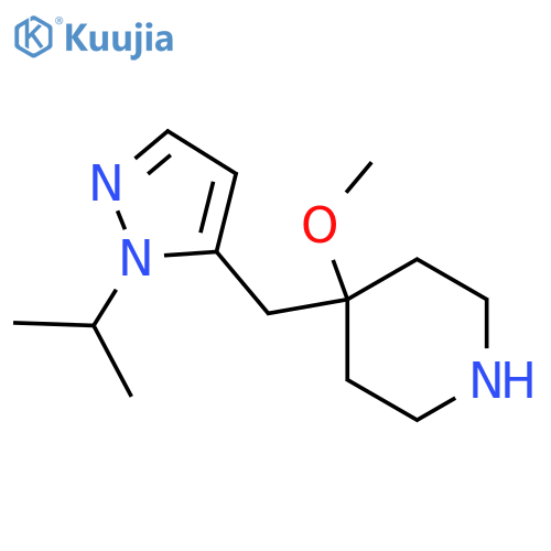4-methoxy-4-{1-(propan-2-yl)-1H-pyrazol-5-ylmethyl}piperidine structure