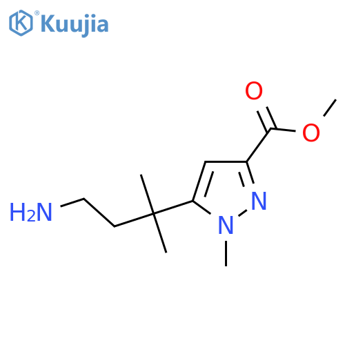 methyl 5-(4-amino-2-methylbutan-2-yl)-1-methyl-1H-pyrazole-3-carboxylate structure