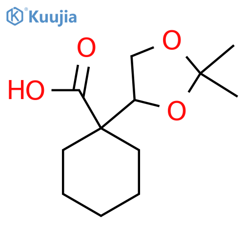 1-(2,2-dimethyl-1,3-dioxolan-4-yl)cyclohexane-1-carboxylic acid structure