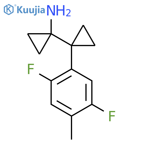 1-1-(2,5-difluoro-4-methylphenyl)cyclopropylcyclopropan-1-amine structure