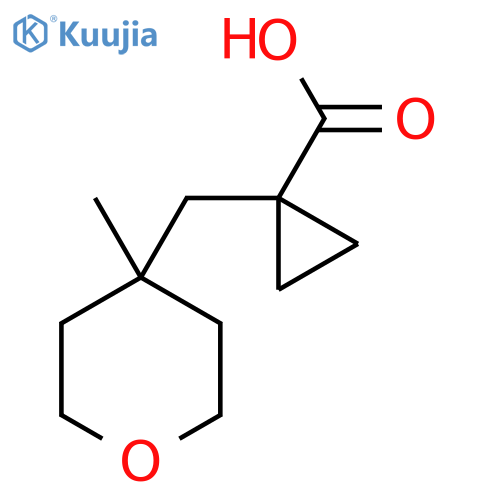1-(4-methyloxan-4-yl)methylcyclopropane-1-carboxylic acid structure