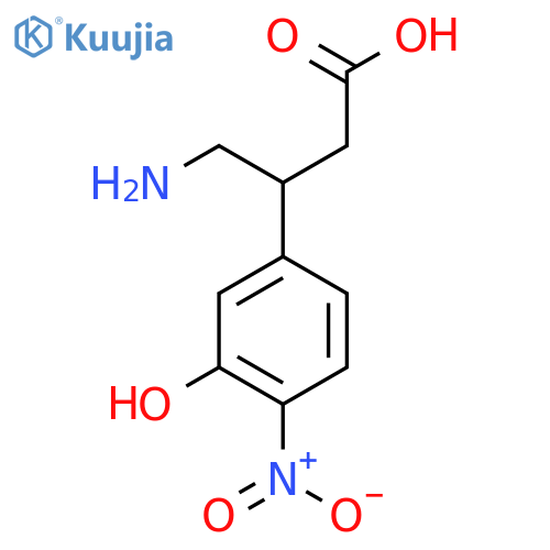 4-amino-3-(3-hydroxy-4-nitrophenyl)butanoic acid structure