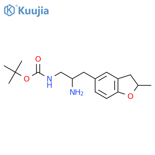 tert-butyl N-2-amino-3-(2-methyl-2,3-dihydro-1-benzofuran-5-yl)propylcarbamate structure