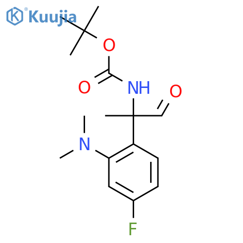 tert-butyl N-{2-2-(dimethylamino)-4-fluorophenyl-1-oxopropan-2-yl}carbamate structure