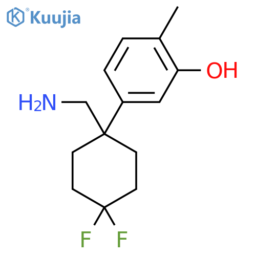 5-1-(aminomethyl)-4,4-difluorocyclohexyl-2-methylphenol structure