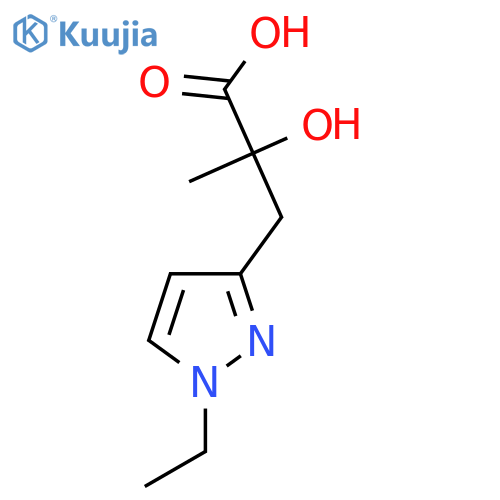 3-(1-ethyl-1H-pyrazol-3-yl)-2-hydroxy-2-methylpropanoic acid structure