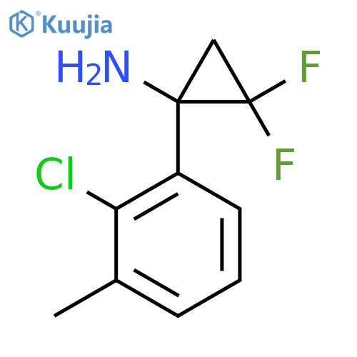 1-(2-chloro-3-methylphenyl)-2,2-difluorocyclopropan-1-amine structure