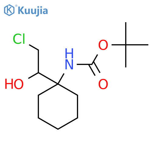 tert-butyl N-1-(2-chloro-1-hydroxyethyl)cyclohexylcarbamate structure