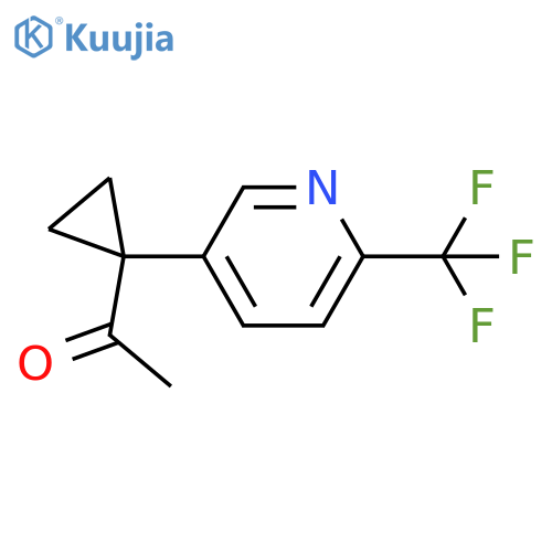 1-{1-6-(trifluoromethyl)pyridin-3-ylcyclopropyl}ethan-1-one structure