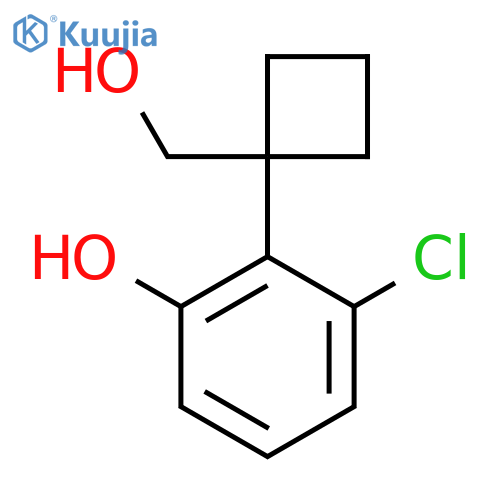 3-chloro-2-1-(hydroxymethyl)cyclobutylphenol structure