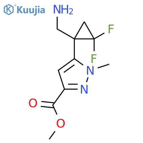 methyl 5-1-(aminomethyl)-2,2-difluorocyclopropyl-1-methyl-1H-pyrazole-3-carboxylate structure