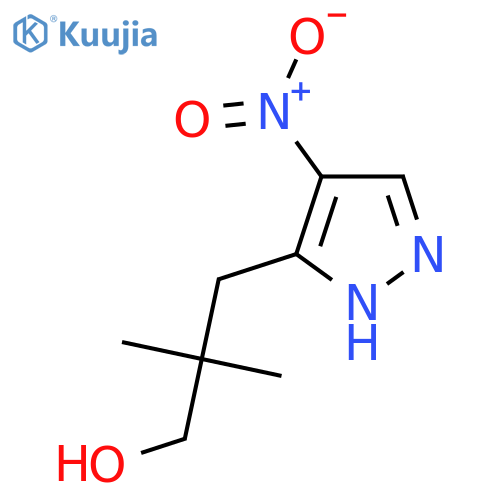 2,2-dimethyl-3-(4-nitro-1H-pyrazol-3-yl)propan-1-ol structure
