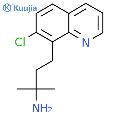 4-(7-chloroquinolin-8-yl)-2-methylbutan-2-amine structure