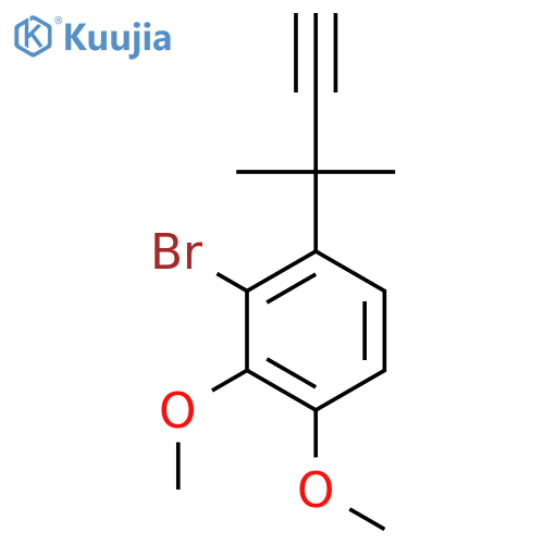 2-bromo-3,4-dimethoxy-1-(2-methylbut-3-yn-2-yl)benzene structure