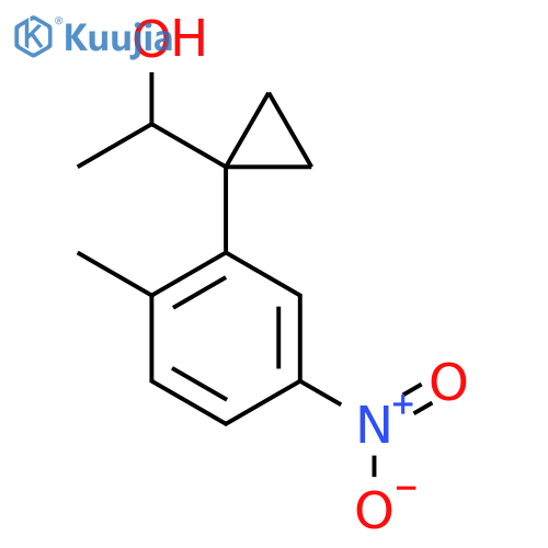 1-1-(2-methyl-5-nitrophenyl)cyclopropylethan-1-ol structure