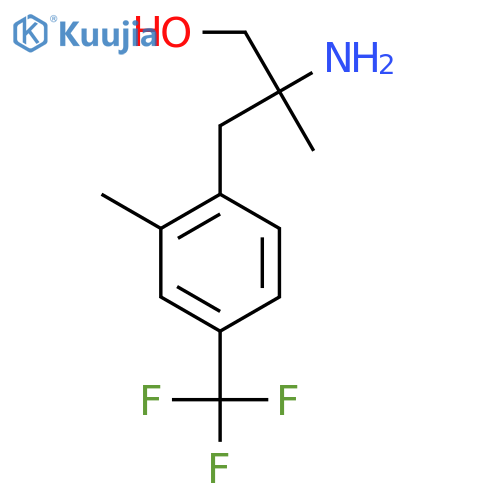 2-amino-2-methyl-3-2-methyl-4-(trifluoromethyl)phenylpropan-1-ol structure