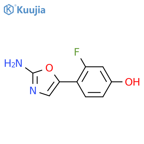4-(2-amino-1,3-oxazol-5-yl)-3-fluorophenol structure