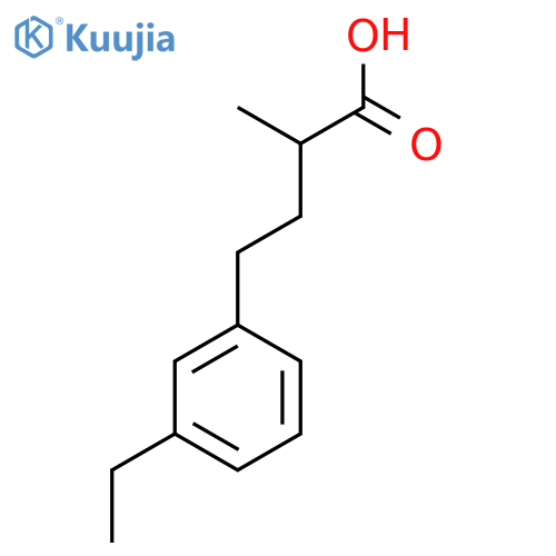 4-(3-ethylphenyl)-2-methylbutanoic acid structure