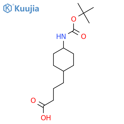 4-(4-{(tert-butoxy)carbonylamino}cyclohexyl)butanoic acid structure