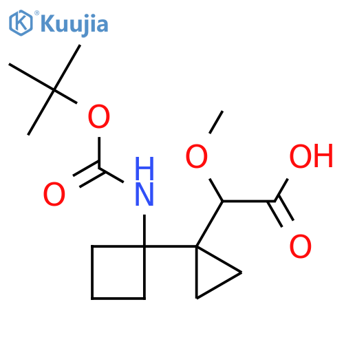 2-1-(1-{(tert-butoxy)carbonylamino}cyclobutyl)cyclopropyl-2-methoxyacetic acid structure