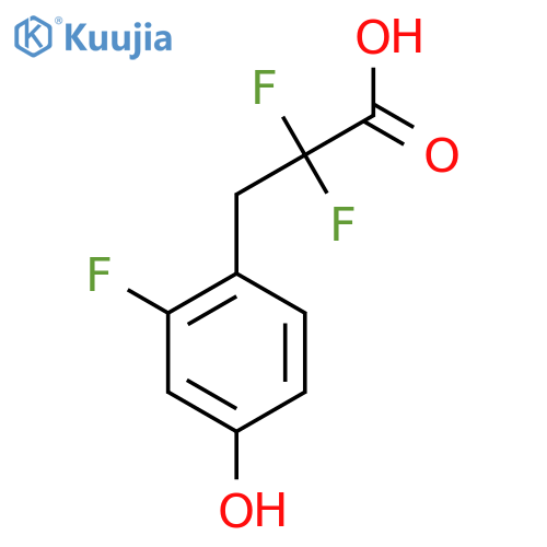 2,2-Difluoro-3-(2-fluoro-4-hydroxyphenyl)propanoic acid structure