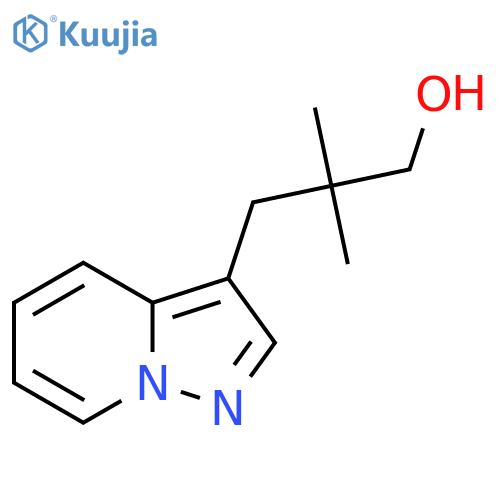 2,2-dimethyl-3-{pyrazolo1,5-apyridin-3-yl}propan-1-ol structure