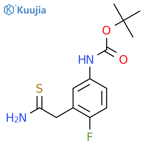 tert-butyl N-3-(carbamothioylmethyl)-4-fluorophenylcarbamate structure