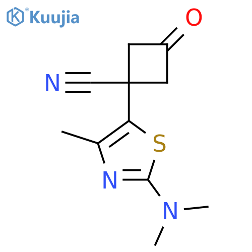 1-2-(dimethylamino)-4-methyl-1,3-thiazol-5-yl-3-oxocyclobutane-1-carbonitrile structure