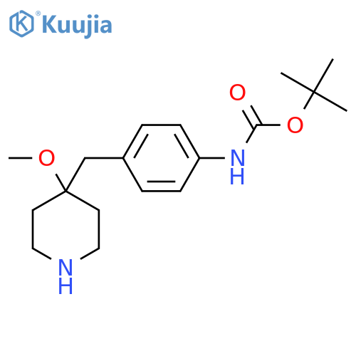 tert-butyl N-{4-(4-methoxypiperidin-4-yl)methylphenyl}carbamate structure