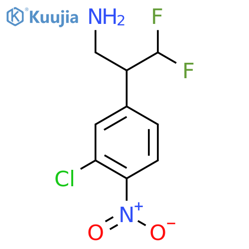 2-(3-Chloro-4-nitrophenyl)-3,3-difluoropropan-1-amine structure