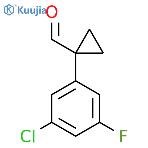 1-(3-chloro-5-fluorophenyl)cyclopropane-1-carbaldehyde structure
